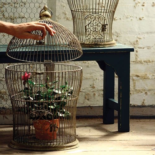 Set Of 2 Decorative Antique Nesting Wire Bird Cages Large 22 X